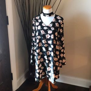 NWT Sugar + Lips Lined Dress w/ Bell Sleeves